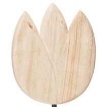 Article Figurine décorative de tulipe en bois sur un support pour une touche printanière, 47,5 cm