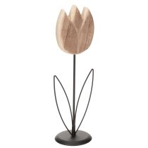Article Tulipe décorative sur support pour une décoration intérieure élégante et intemporelle, 33,5 cm