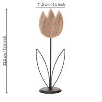 Article Tulipe décorative sur support pour une décoration intérieure élégante et intemporelle, 33,5 cm