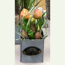 Article Fleurs artificielles en pot Tulipes artificielles rose jaune 22,5 cm