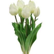 Article Tulipes artificielles Blanc Crème Real Touch 38cm 7 pcs