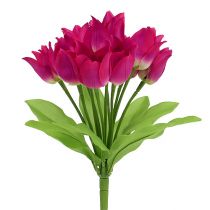 Piquet de tulipes fuchsia L 30 cm