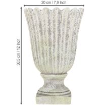 Article Coupe sur pied Vase déco style antique Pierre moulée H30,5cm
