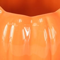 Article Pot de fleurs en céramique orange en forme de citrouille Ø9,5 cm H6,5 cm 4 pièces