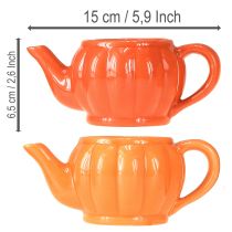 Article Pot de fleurs en céramique orange assorti 15×9×6,5 cm 2 pièces