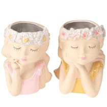 Article Jardinière en céramique Dreaming Girl assortie H19,5 cm 2 pièces