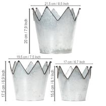 Article Couronne décorative en métal zinc Ø21,5/19,5/17 cm, lot de 3