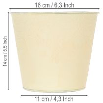 Article Pot de fleurs en métal, jaune pastel, Ø16cm H14cm