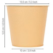 Article Pot de fleurs en métal, orange pastel, Ø 13,5 cm H 12,5 cm