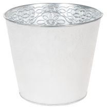 Article Pot de fleurs en métal, blanc pastel, Ø16cm H14cm