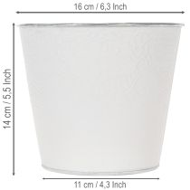 Article Pot de fleurs en métal, blanc pastel, Ø16cm H14cm