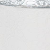 Article Pot de fleurs en métal, blanc pastel, Ø16cm H14cm