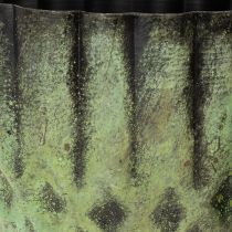 Article Pot de fleurs vintage en métal, vert, Ø 14/12 cm, lot de 2
