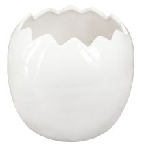 Article Grand pot de fleurs en céramique blanc en forme d&#39;œuf de Pâques, 20 x 18 cm