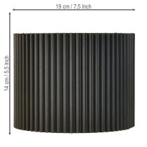 Article Cache-pot à rainures Papier Noir Ø19cm H14cm 3 pcs