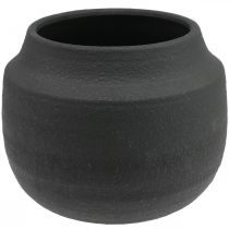 Jardinière pot de fleurs en céramique noire Ø27cm H23cm