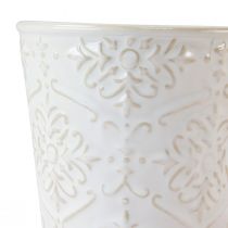 Article Jardinière Pot de Plante en Céramique Blanc Ø11cm H11cm 3pcs