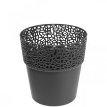 Article Jardinière pot de fleur plastique anthracite Ø11.5cm H12.5cm