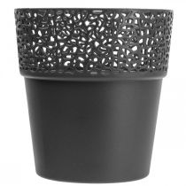 Article Jardinière pot de fleur plastique anthracite Ø14.5cm H15.5cm