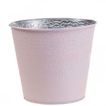 Jardinière jardinière en métal rose pastel Ø16cm H14cm
