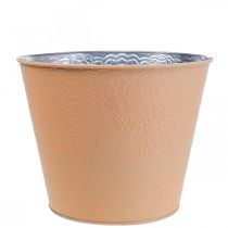 Article Jardinière jardinière en métal orange pastel Ø16cm H14cm