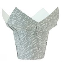 Article Jardinière papier à pois emballage cadeau fleurs Ø9cm H16cm 8 pcs