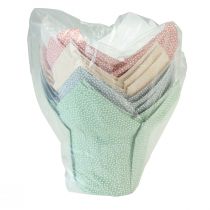 Article Jardinière papier à pois emballage cadeau fleurs Ø9cm H16cm 8 pcs