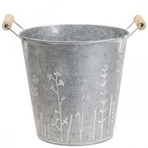 Jardinière jardinière seau métal décoratif vintage Ø21.5cm H19cm