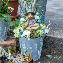 Jardinière jardinière seau métal déco vintage Ø14cm H13cm