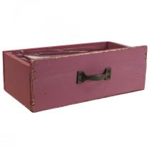 Jardinière tiroir bois déco violet 25×13×9cm