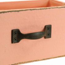 Jardinière tiroir bois déco pêche 25×13×9cm