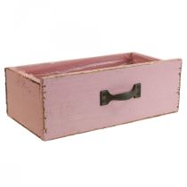 Jardinière tiroir jardinière en bois rose 25×13×9cm