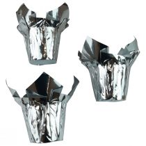 Article Jardinière argent brillant emballage cadeau Ø5,5cm H6cm 8 pcs
