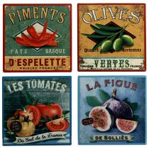 Article Sous-verres pour verres fruits légumes en céramique 10×10cm 4pcs