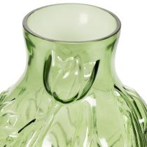 Article Vase en verre à motif de tulipe en relief, pour la décoration intérieure, 22,5 cm