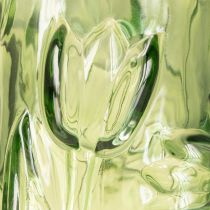 Article Vase en verre orné d'un motif de tulipe en relief pour une décoration harmonieuse, 30 cm