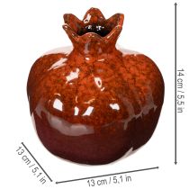 Article Décoration en céramique en forme de grenade, brillante, 14 cm