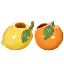 Article Vase à agrumes (orange et citron), accessoire de décoration raffiné pour l'été, 10 cm, lot de 2.