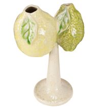 Article Décoration en céramique citronnier - Décoration de table méditerranéenne avec motif de fruits 13x8x22cm