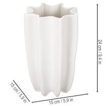 Article Vase côtelé, grand vase décoratif pour fleurs séchées, 24 cm