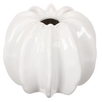 Article Vase en céramique en forme de citrouille, blanc, décoration intérieure, 15 cm