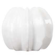 Article Vase en céramique en forme de citrouille, blanc, décoration intérieure, 15 cm