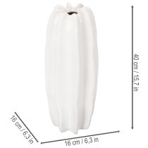 Article Vase côtelé, vase moderne en céramique pour fleurs séchées, 40 cm