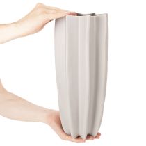 Article Vase côtelé moderne, grand vase décoratif pour fleurs séchées, 38 cm