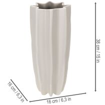 Article Vase côtelé moderne, grand vase décoratif pour fleurs séchées, 38 cm