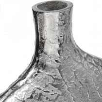 Article Vase décoratif vase à fleurs en métal martelé argent 33x8x36cm