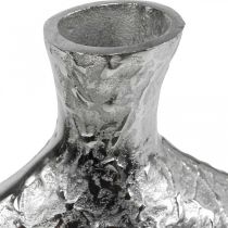Article Vase décoratif métal martelé vase à fleurs argent 24x8x27cm