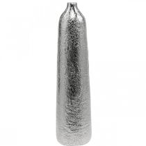 Article Vase déco métal martelé vase fleur argent Ø9.5cm H41cm