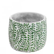 Pot en céramique avec vrilles de feuilles, jardinière, jardinière Ø18cm H14.5cm