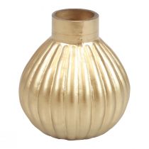 Article Vase vase en verre doré bulbeux vase décoratif verre Ø10,5cm H11,5cm